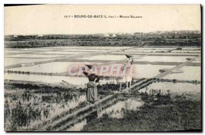 Old Postcard Folklore Saltmarsh Bourg de Batz