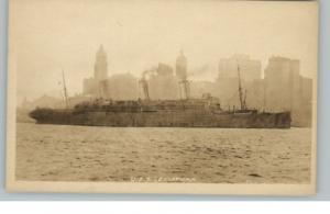 NYC STEAMSHIP STEAMER USS Leviathan c1910 RPPC