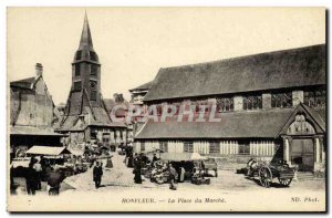 Old Postcard Honfleur La Place du Marche