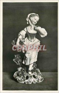 Postcard Modern Porcelain Girl Symbolizing Autumn English Derby