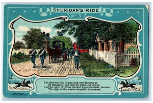 c1910's Sheridan's Ride General Saw Groups Of Stragglers Civil War Postcard