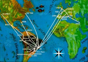 IMN02401 brazil routes map Rio Grandean Airways VARIG plane airplane