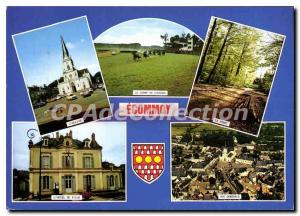 Postcard Modern Church Ecommoy Sarthe hotel racetrack Gnrale city view