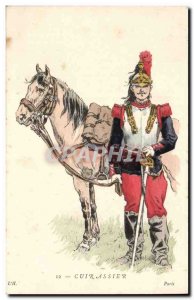 Postcard Old Trooper Uniform Illustrator horse (militaria)