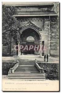 Postcard Old Embrun the Porch of the Cathedral by Charlemagne high