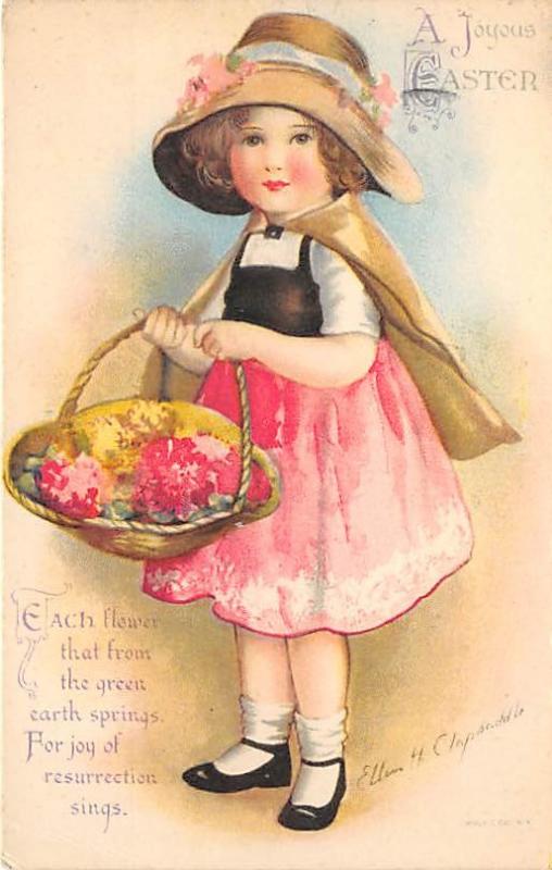 Artist Ellen Clapsaddle Easter Post Card Wolf Publishing Postal Used Unknown