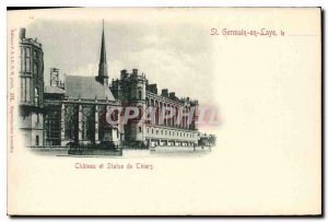 Postcard Old St Germain en Laye Castle and Statue of Thiers