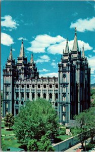Mormon Temple Salt Lake City Utah UT Birdseye View Postcard VTG UNP Plastichrome 