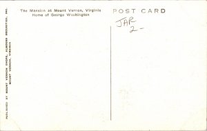 Mansion Mount Vernon Virginia VA Home George Washington Postcard VTG UNP Vintage 