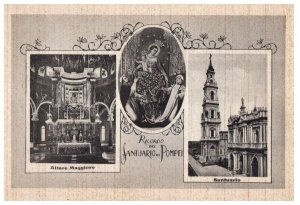 Ricordo Del Santuario Di Pompeii Italy  Black And White Postcard