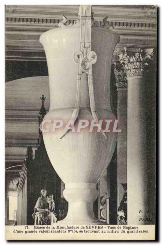 Old Postcard Potter Sevres Manufactory Pottery Museum Neptune Vase