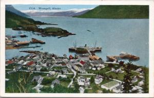 Wrangell Alaska AK Birdseye Unused Vintage Postcard E16