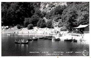 California - RPPC - Rowing at Crystal Lake Park at Crystal Lake - 1940s