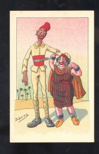 ARTIST SIGNED DRDCK-OUTSERIE D SOLDAT DE CHOCOLAT VINTAGE POSTCARD FAT WOMAN