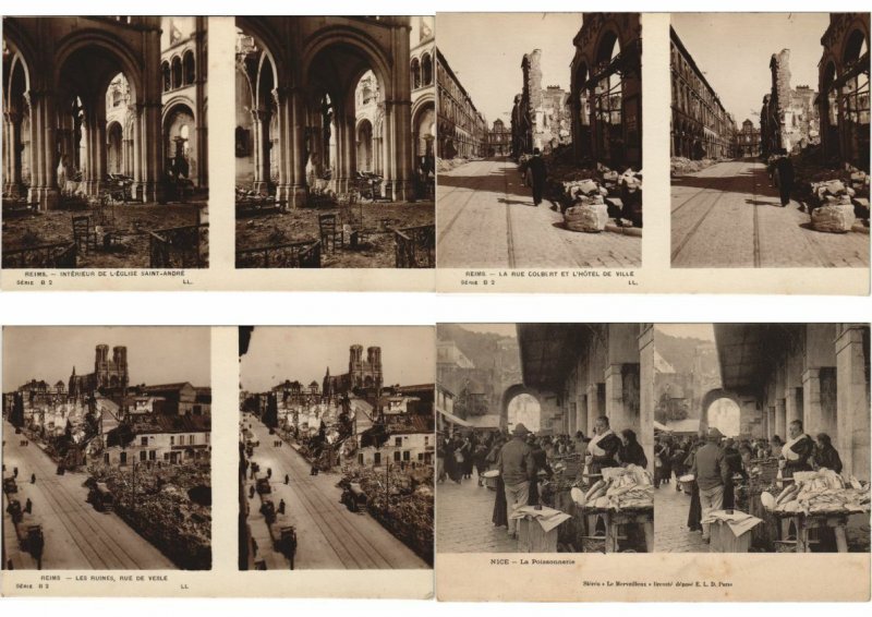 STEREO POSTCARDS FRANCE 54x, Vintage Postcards (L3269) 