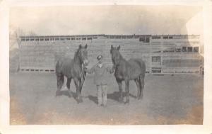 E53/ Occupational Real Photo RPPC Postcard c1910 Horses Breeding Farmer 3