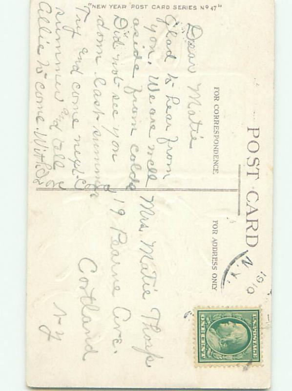 Divided-Back NEW YEAR SCENE Great Postcard AA2160