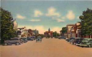 Linen Postcard Silver Avenue Street Scene Deming NM  Luna County