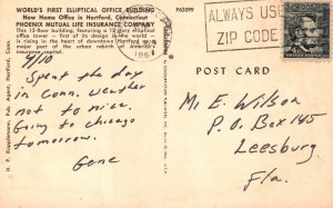 Vintage Postcard 1st Elliptical Office Building Phoenix Hartford Connecticut CT