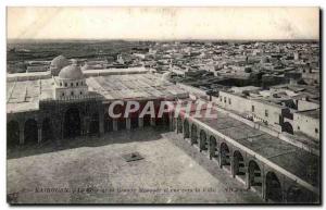 Old Postcard Kairouan The courtyard of the Great Mosque and views towards the...