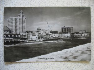 LONG BEACH, CA ~1940s real photo view of town from ocean