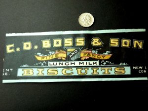 C.D. Boss & Son Fine & Fancy Lunch Milk Biscuits Authentic Victorian Label L3