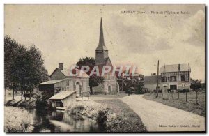 Old Postcard Launay Place From & # 39Eglise And Mayor