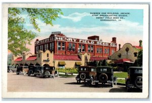 c1920 Number One Building Arcade KFNF Broadcasting Shenandoah Iowa IA Postcard