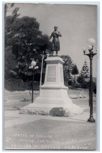 Ensenada Baja California Mexico Postcard Statue of Hidalgo 1912 RPPC Photo