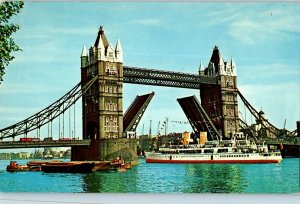 Tower Bridge Postcard London England Postmarked 1969