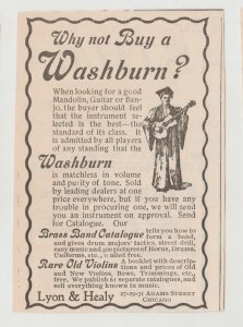 1896 Print Ad Washburn Musical Instruments,  Graduate Playing Guitar