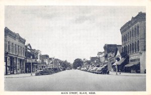 Blair Nebraska Main Street, B/W Photo Print Vintage Postcard U6836