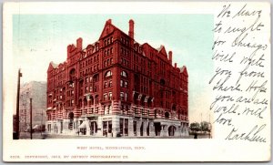 Minneapolis MN-Minnesota, 1903 West Hotel Street View Brick Building Postcard