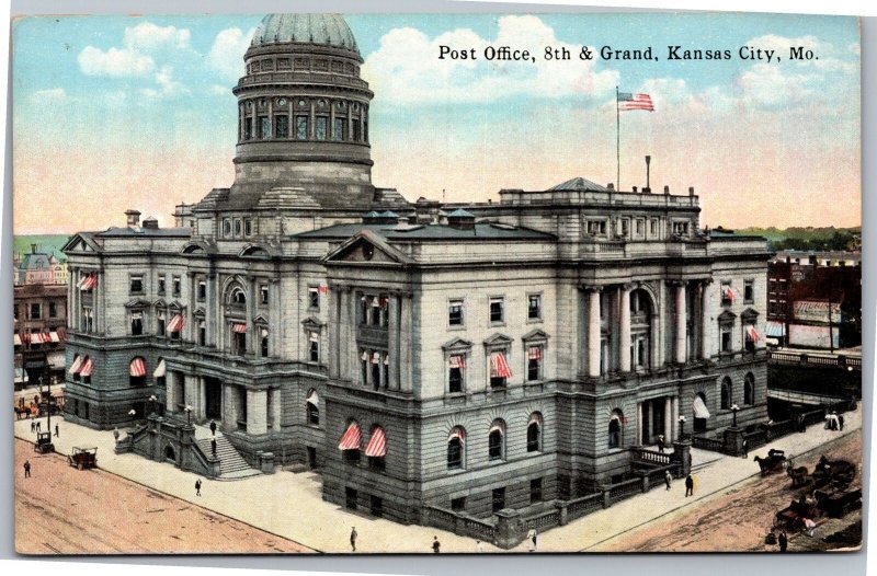 Postcard MO Kansas City Post Office 8th and Grand