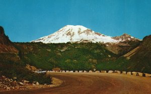 Vintage Postcard The Hairpin Turn Highway Mt. Rainier National Park Washington