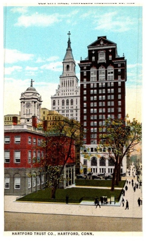 Connecticut Hartford  ,Old City Hall, Travelers Ins. , Hartford trust Co.