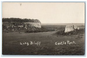 c1910 Long Bluff Castle Rock Badlands Quinter Kansas Antique RPPC Photo Postcard