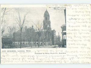 Pre-1907 BUILDING SCENE Lewiston Maine ME H7353