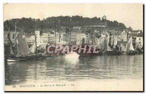 Old Postcard Honfleur Harbor and Mont Joli Charter