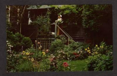 MA Garden Richard Sparrow House PLYMOUTH MASS Postcard Massachusetts