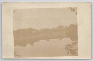 Biddeford Maine RPPC View of Lake or Pond 1907 Postcard C26