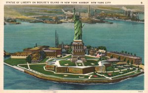 Vintage Postcard Statue Of Liberty Bedloe's Island New York Harbor New York City