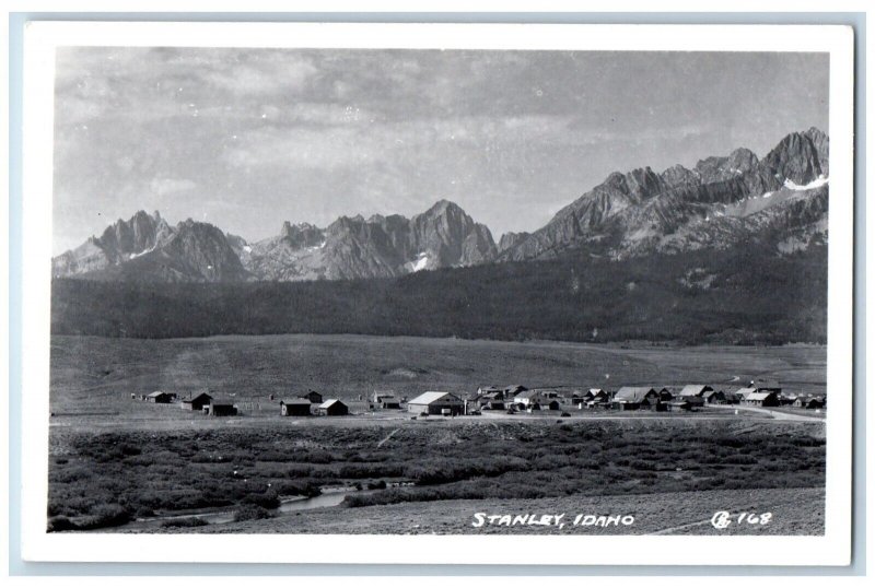 Stanley Idaho ID Postcard RPPC Photo Bird's Eye View c1950's Unposted Vintage