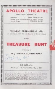 Treasure Hunt Apollo John Perry Ireland Play London Theatre Programme