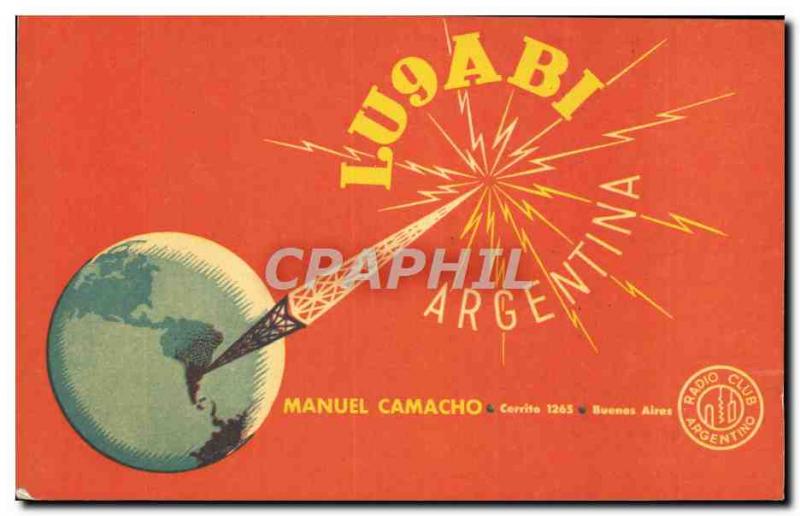 Postcard Old Manuel Camacho Telegraphie LU9ABI Argentina Buenos Aires