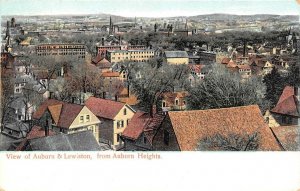 Maine ME  AUBURN & LEWISTON Bird's Eye View From AUBURN HEIGHTS c1910's Postcard