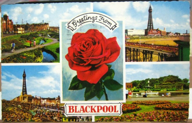 England Greetings from Blackpool Multi-view - posted 1968