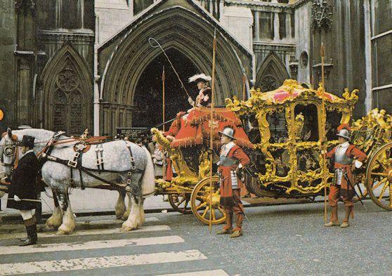 London Lord Mayors Coach in 1970s Procession Postcard