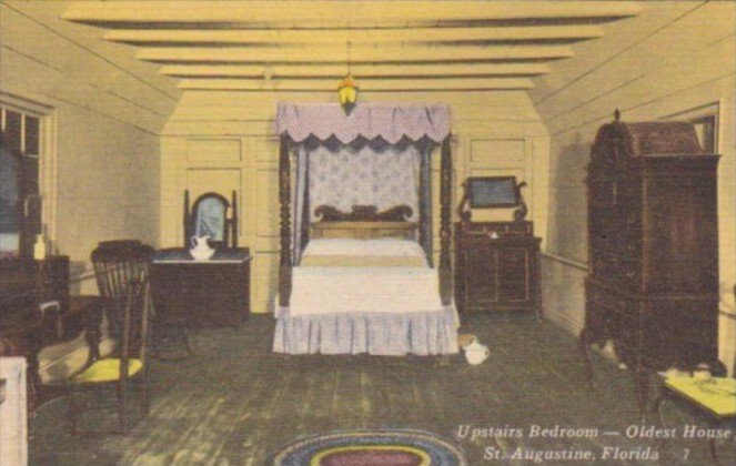 Florida St Augustine Oldest House Upstairs Bedroom