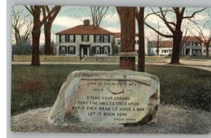 Old Postcard..Minute Men Boulder..Lexington,Massachusetts...